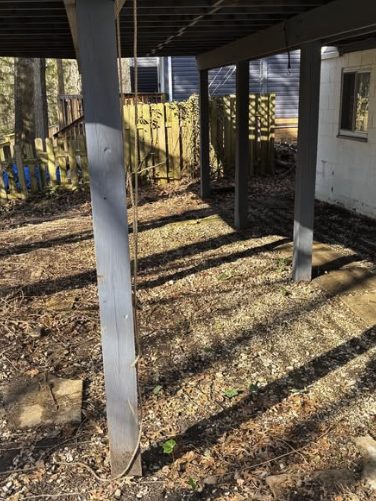 Under-Deck Gravel before Samscaped